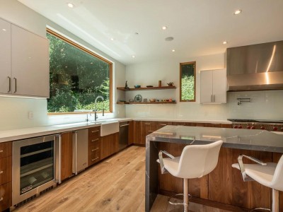 Material: Walnut / Cabinet Style: Overlay / Door Style: Slab Scotts Valley Modern