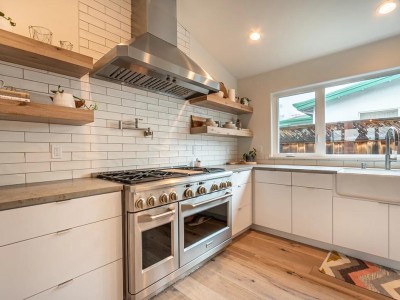 Material: Paint Grade / Cabinet Style: Overlay / Door Style: Slab Aptos Modern Farmhouse