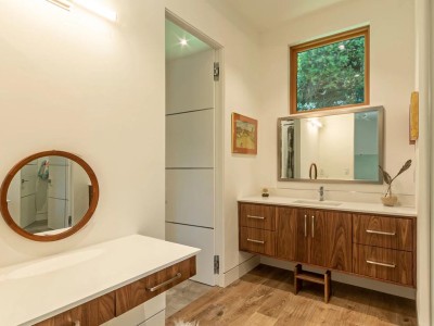 Material: Walnut / Cabinet Style: Inset / Door Style: Slab