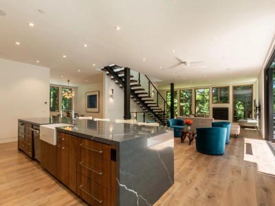 Material: Walnut / Cabinet Style: Overlay / Door Style: Slab