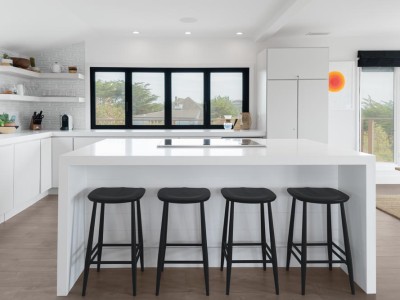 Material: Paint Grade / Cabinet Style: Overlay / Door Style: Slab Beveled Edge