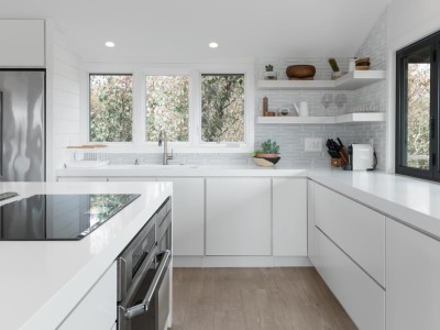 Material: Paint Grade / Cabinet Style: Overlay / Door Style: Slab Beveled Edge