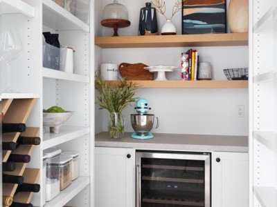 Stained Rift White Oak Floating Shelves
