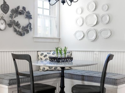 Bench Cabinet with Beadboard Detail on Front and Seat Back