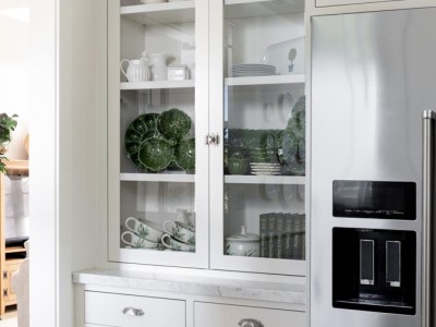 Hutch Cabinet with Clear Glass Doors