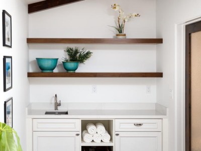 Stained Alder Floating Shelves