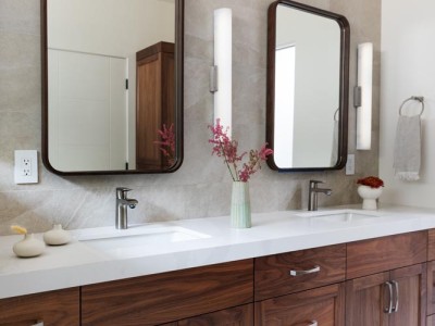 Material: Walnut / Cabinet Style: Frameless / Door Style: Shaker