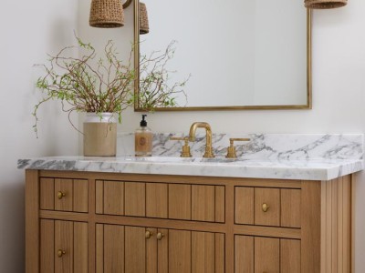 Material: Rift White Oak / Cabinet Style: Inset / Door Style: Slab Nickel Gap